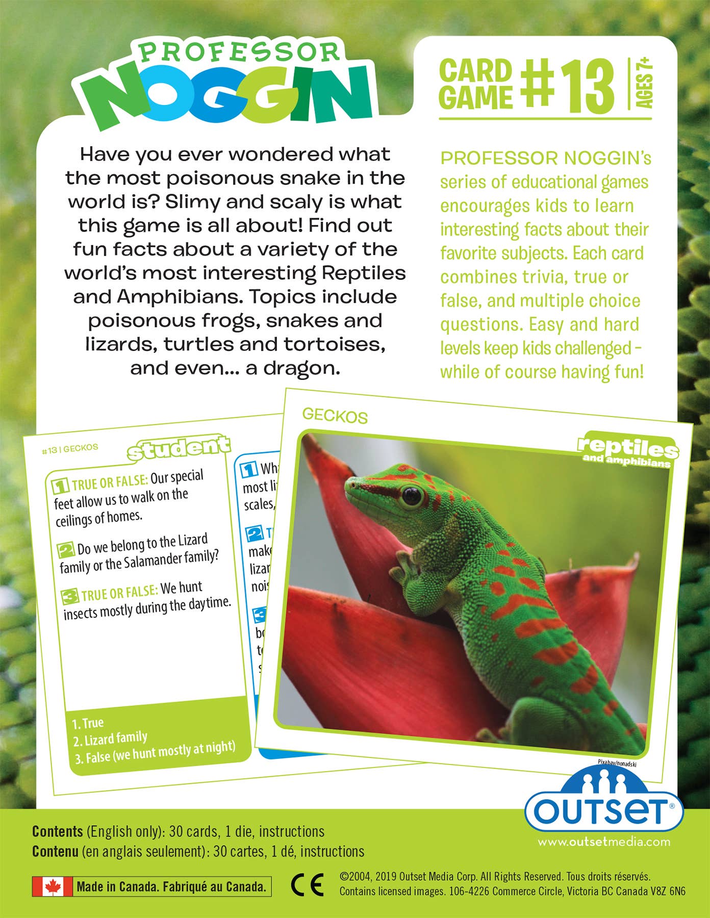 Prof. Noggin Reptiles and Amphibians Card Game