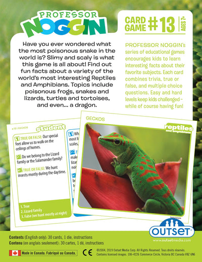 Prof. Noggin Reptiles and Amphibians Card Game