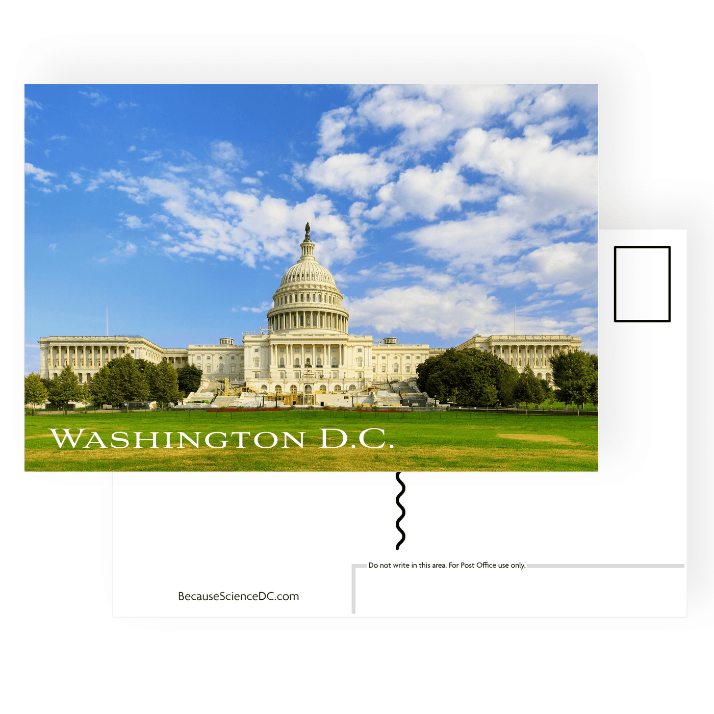 Image of a postcard with a scenic view of Washington, D.C. District of Columbia