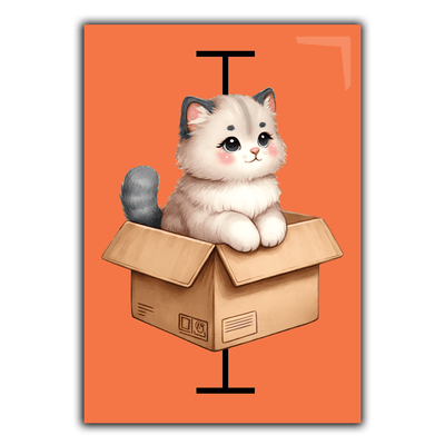 Cat in a Box and Whisker Plot - 2x3 Magnet