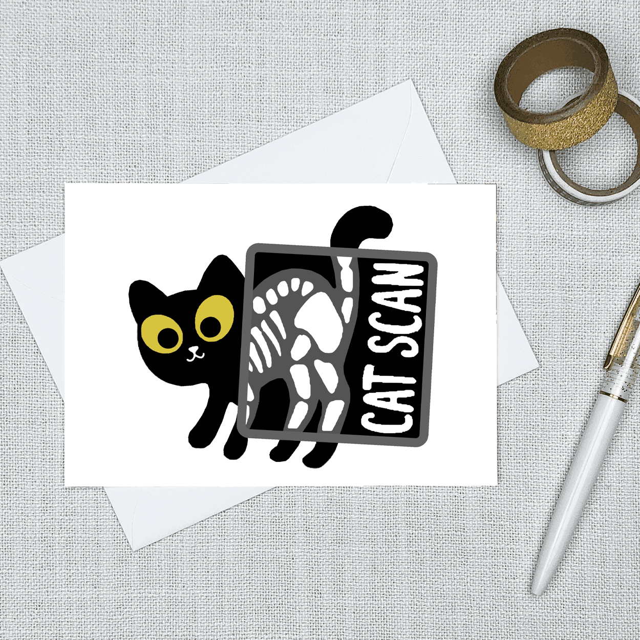 Cat Scan Greeting Card