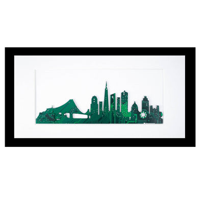 City Skyline Circuit Board Art - 5x10