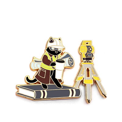 Civil Engineering Cat Enamel Pin