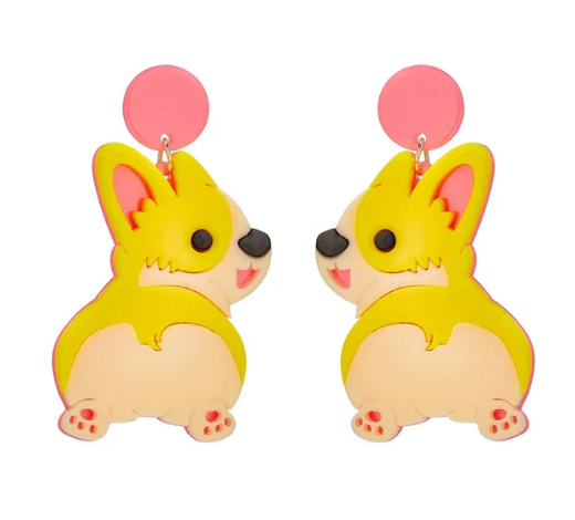 Corgi Butt Statement Post Drop Earrings