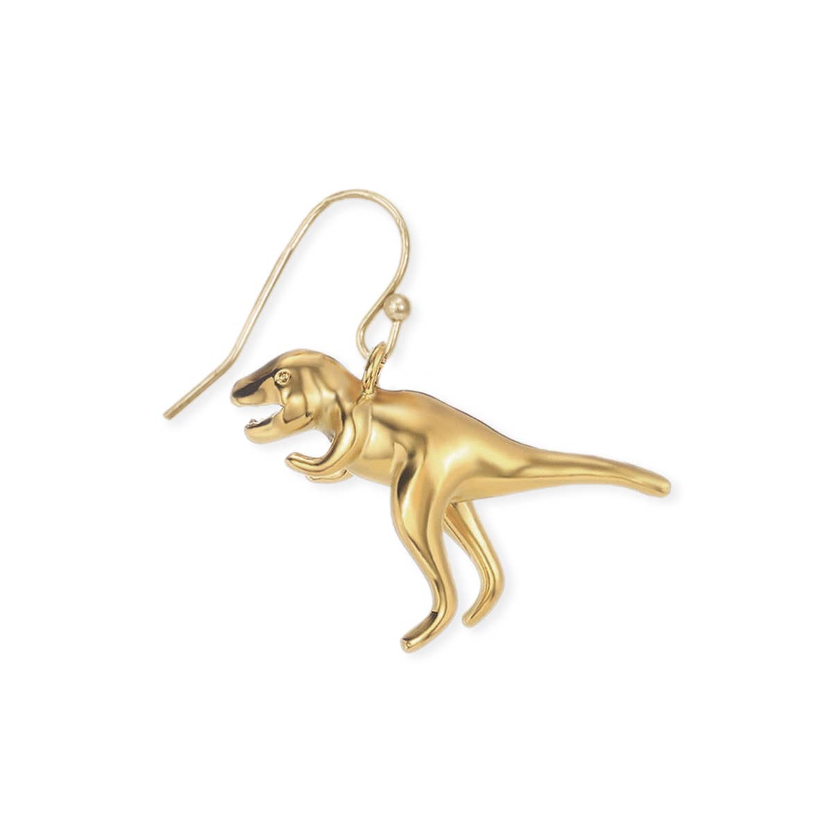 Prehistoric Times Gold Tyrannosaurus Rex Earrings