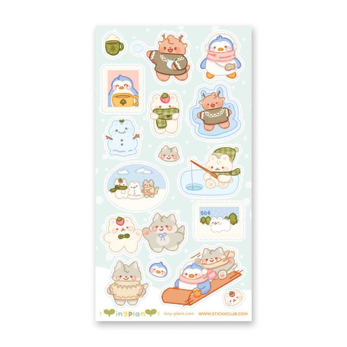 Snowy Afternoon Fun Sticker Sheet