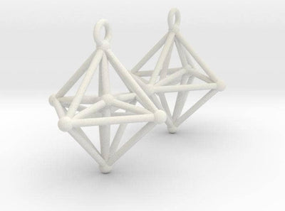 White Hyperoctohedron Earrings