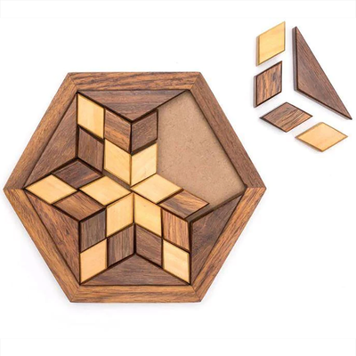 Star Shape Tangram Wooden Puzzle