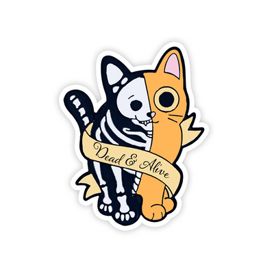Dead & Alive Cat - Vinyl Sticker