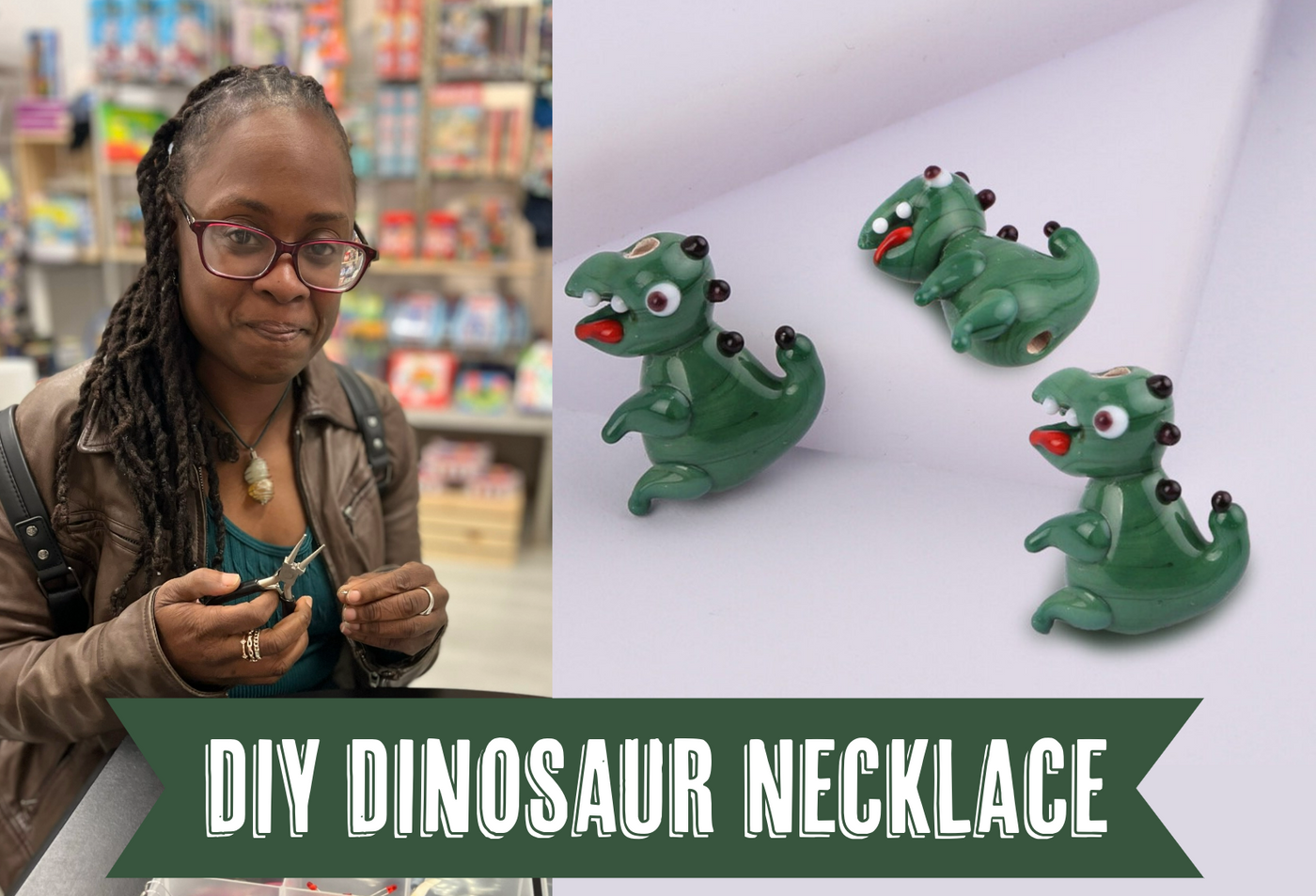 Dinosaur Necklace Making Aug 30, 12-1:30pm