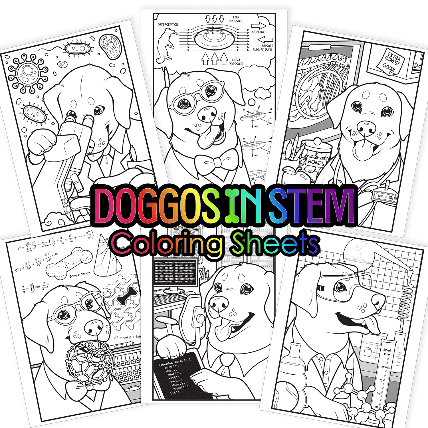The STEM Dogs: Coloring Sheet Set – Because Science