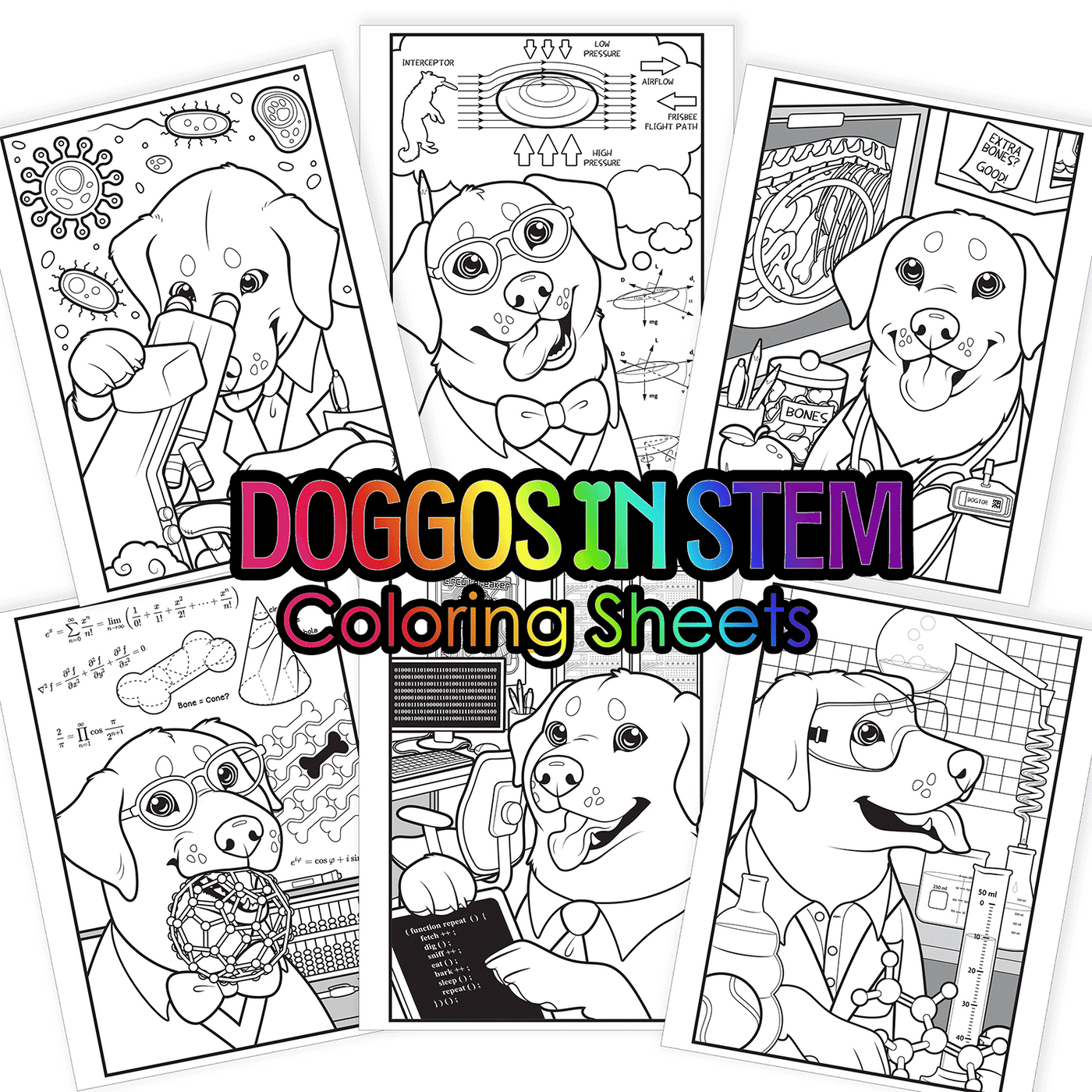The STEM Dogs: Coloring Sheet Set