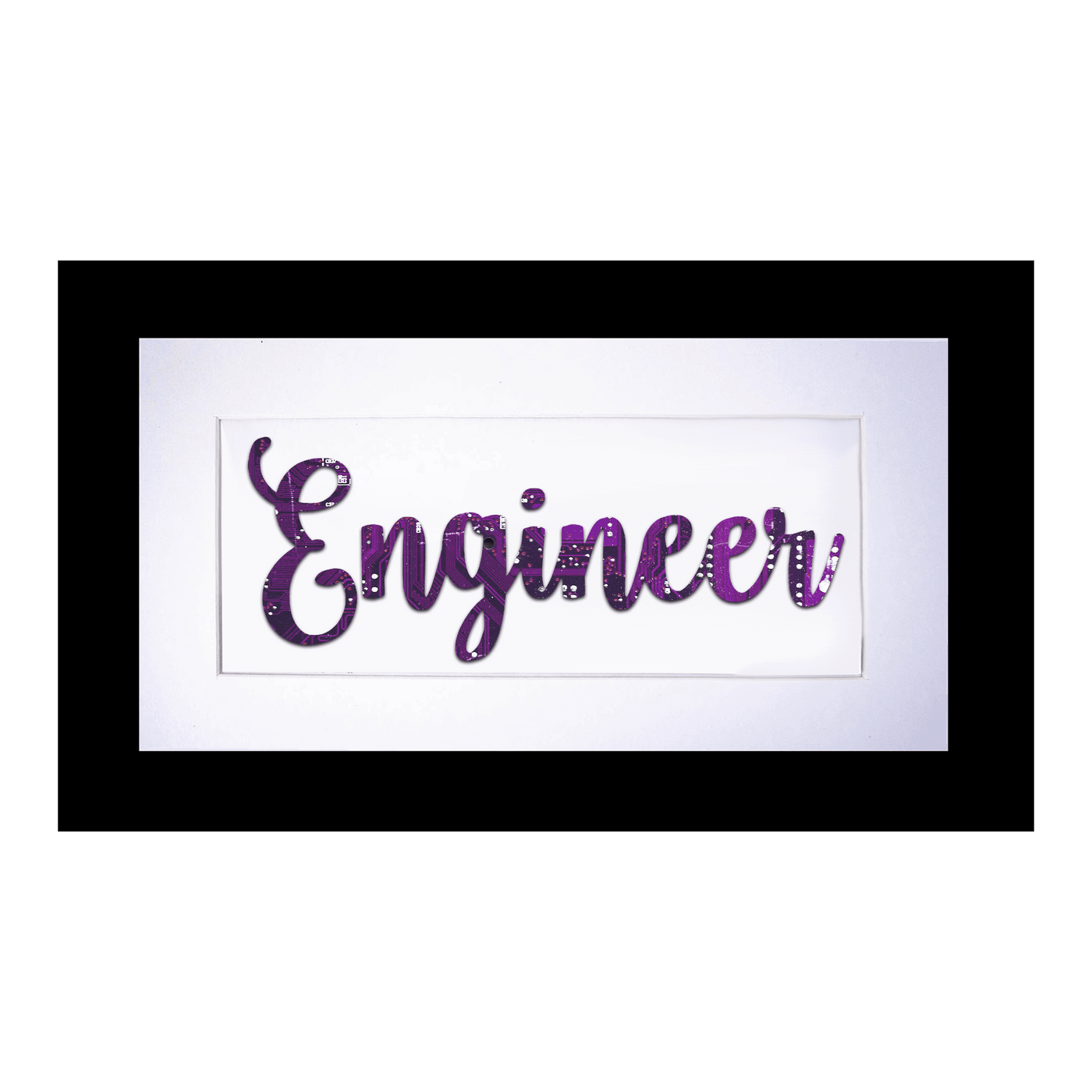Cursive Engineer Circuit Board Art - 5x10 – Because Science