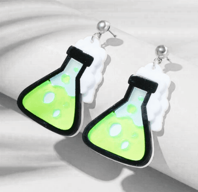 Erlenmeyer Flask Post Drop Earrings