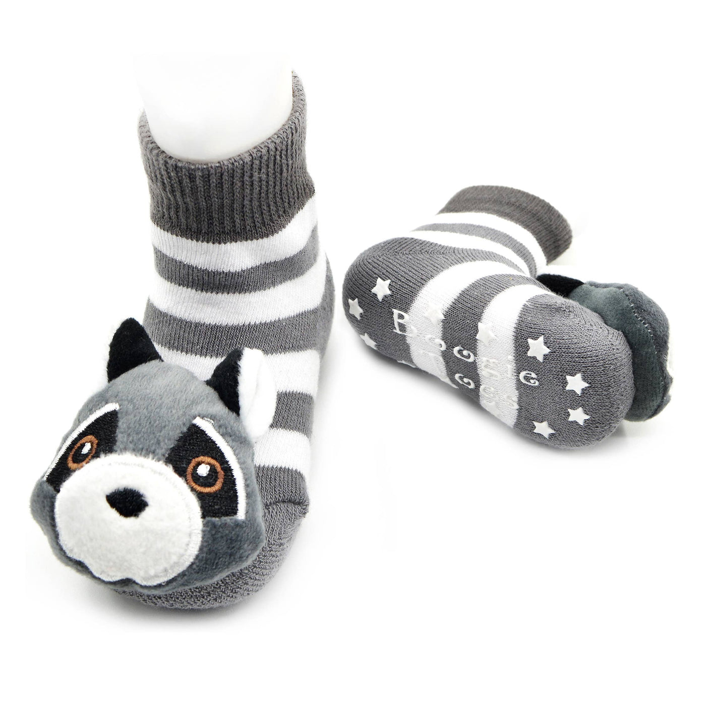 Raccoon Toes Rattle Socks: 0 - 1 Y