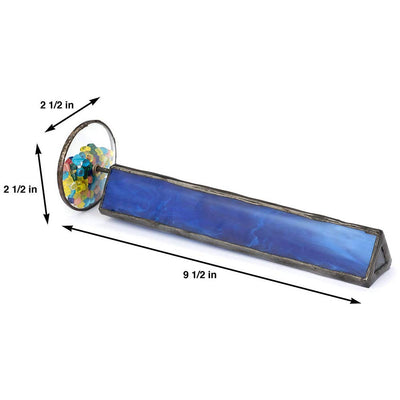 Kaleidoscope Blue Stained Glass Tabletop Decor