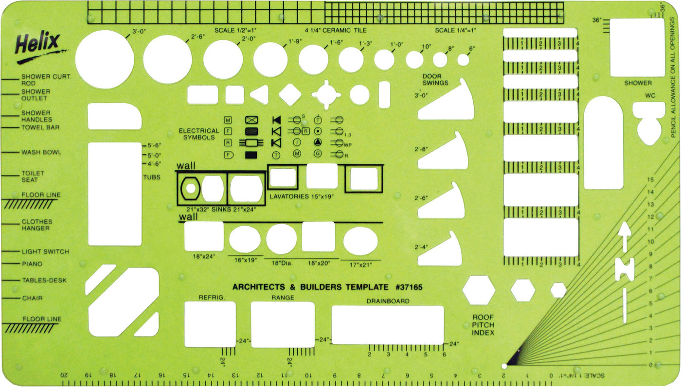 Architect & Builders Plastic Drawing Template