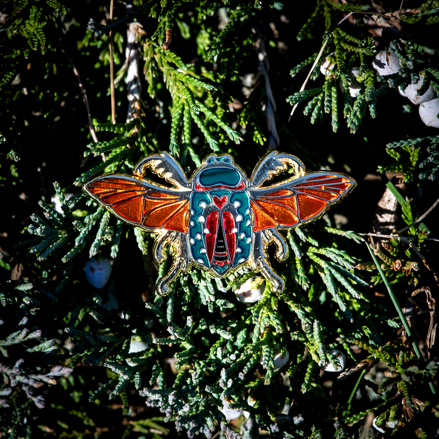 Flying Mistletoe Beetle - Enamel Pin