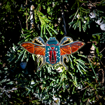 Flying Mistletoe Beetle - Enamel Pin