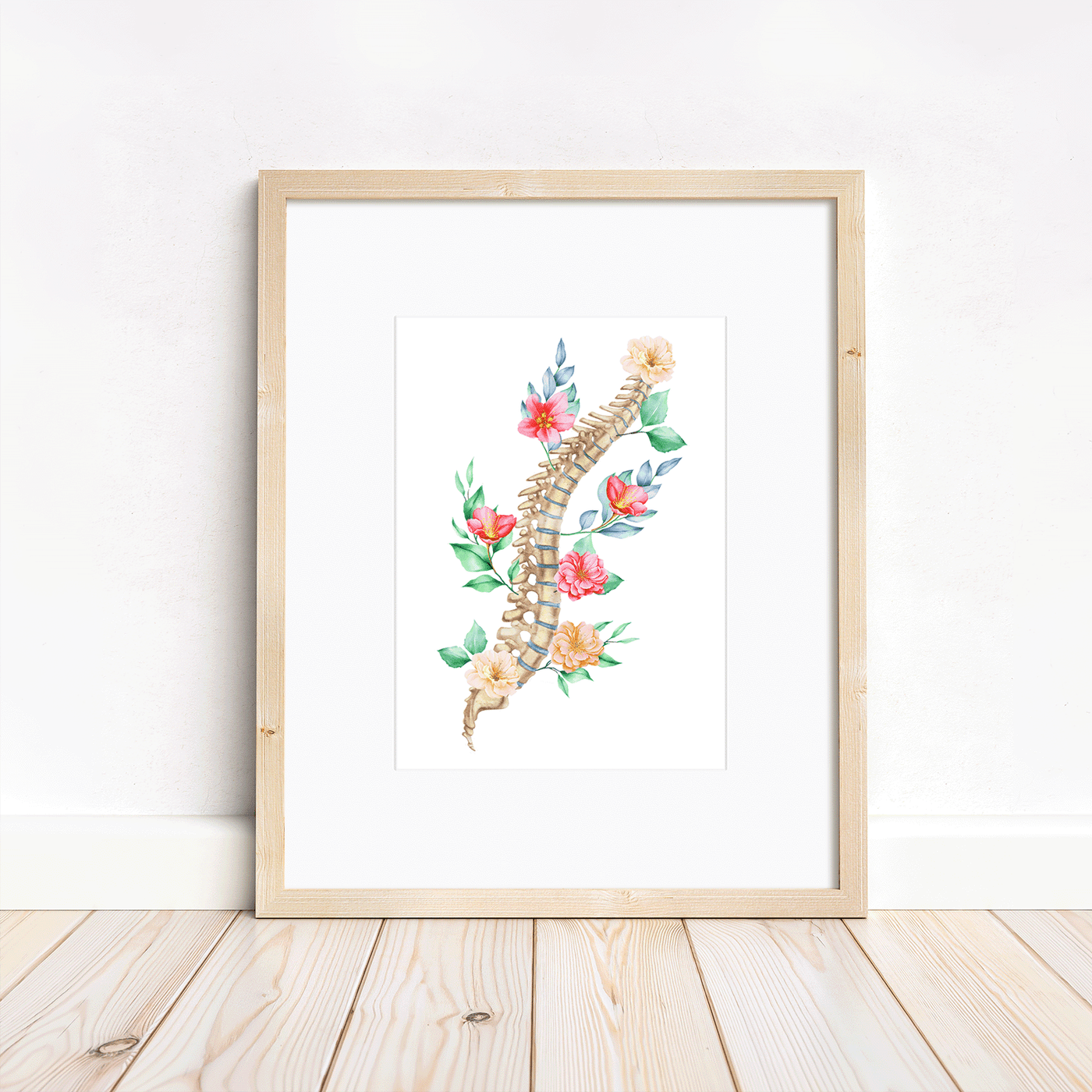Floral Spine - 5x7 matted to 8x10 Print - Ready for Framing