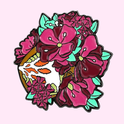 Floral Cross-Section Breast Enamel Pin