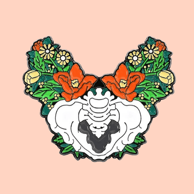 Floral Pelvis Enamel Pin