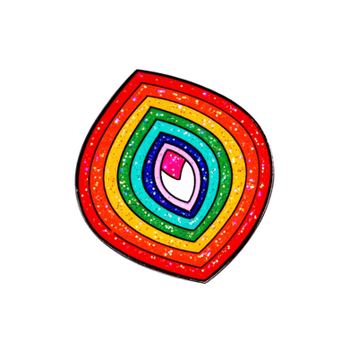 Glittery Vulva Rainbow Enamel Pin