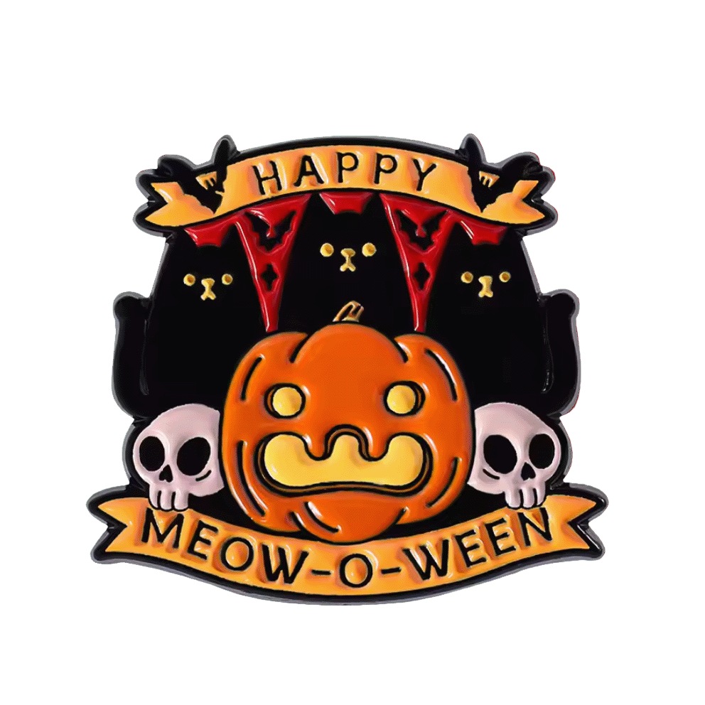 Happy Meow-O-Ween Enamel Pin