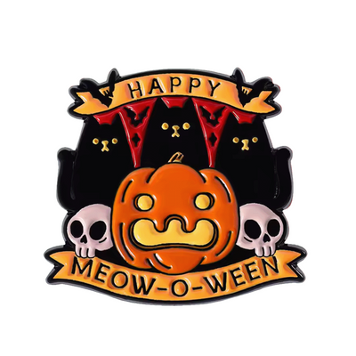 Happy Meow-O-Ween Enamel Pin