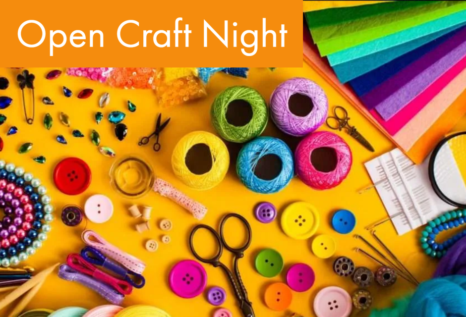 Open Craft Night (21+) August 1, 5-7pm