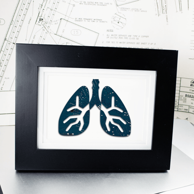 Lungs Circuit Board Art - 5x7