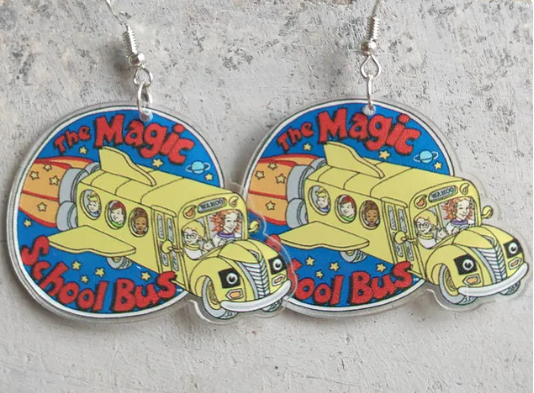 Magic School Bus Dangle Earrings