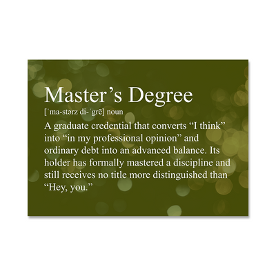 Master’s Degree Snarky Definition - Vinyl Sticker – Because Science