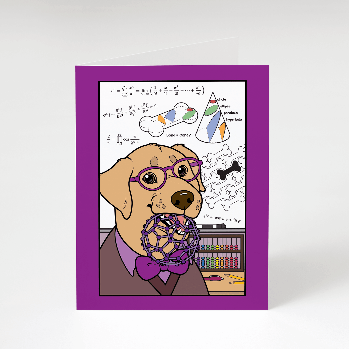 The STEM Dogs: Yellow Lab Maths - Greeting Card
