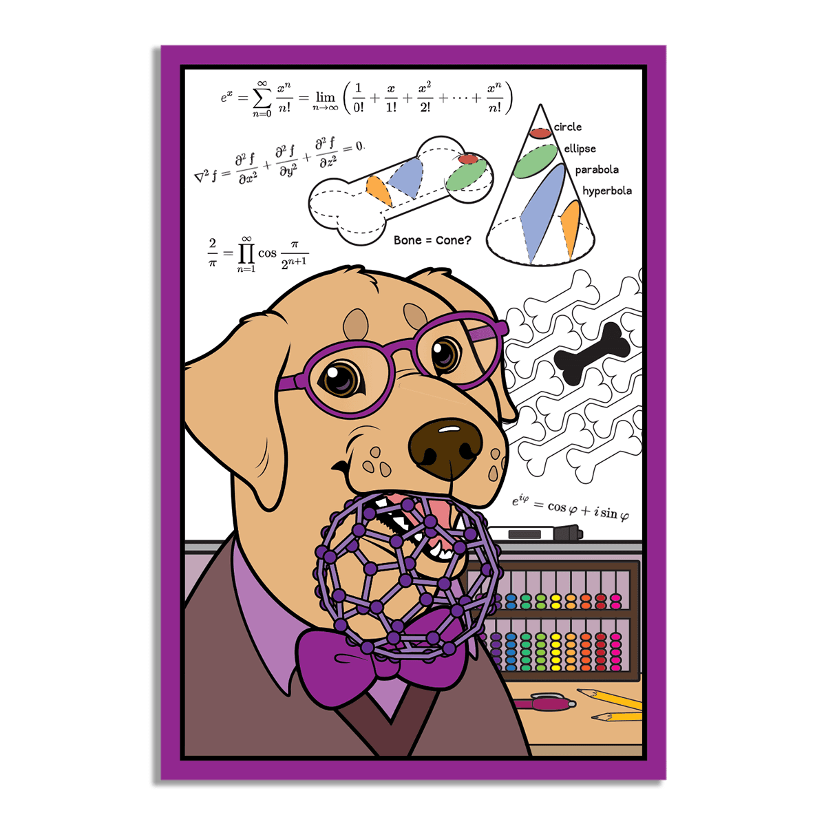 The STEM Dogs: Yellow Lab Maths - Vinyl Sticker