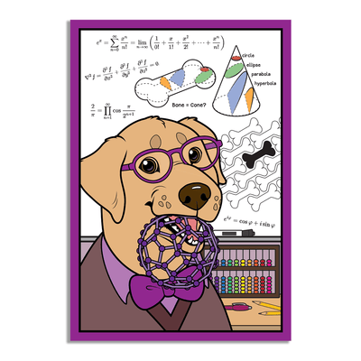 The STEM Dogs: Yellow Lab Maths - Vinyl Sticker
