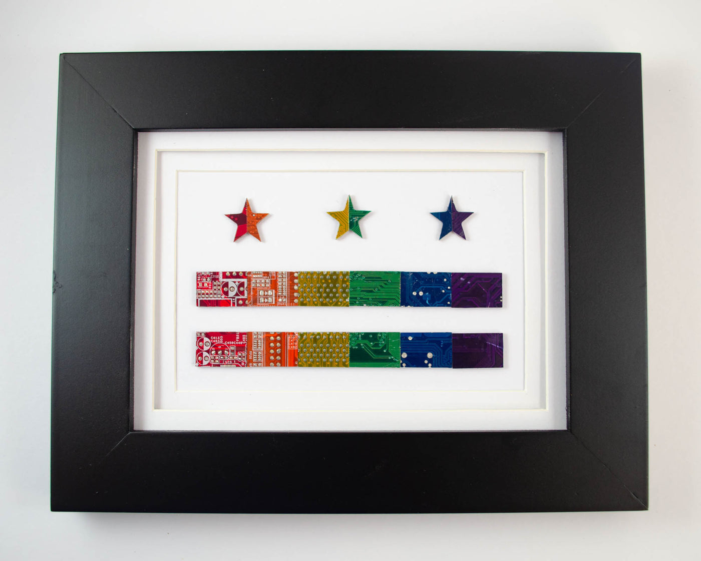 Rainbow DC Flag Circuit Board Art - 11x14