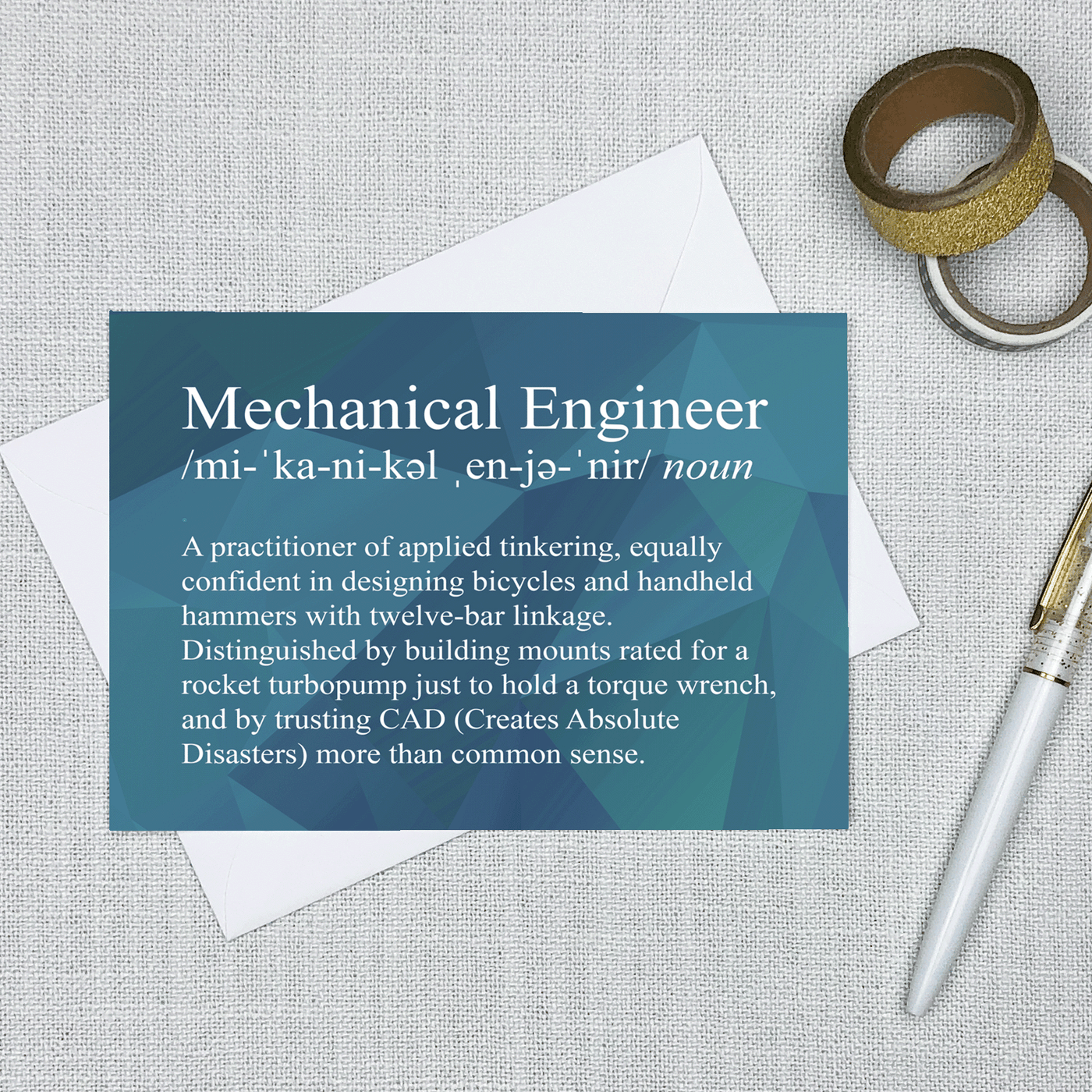 Mechanical Engineer Snarky Definition - Greeting Card