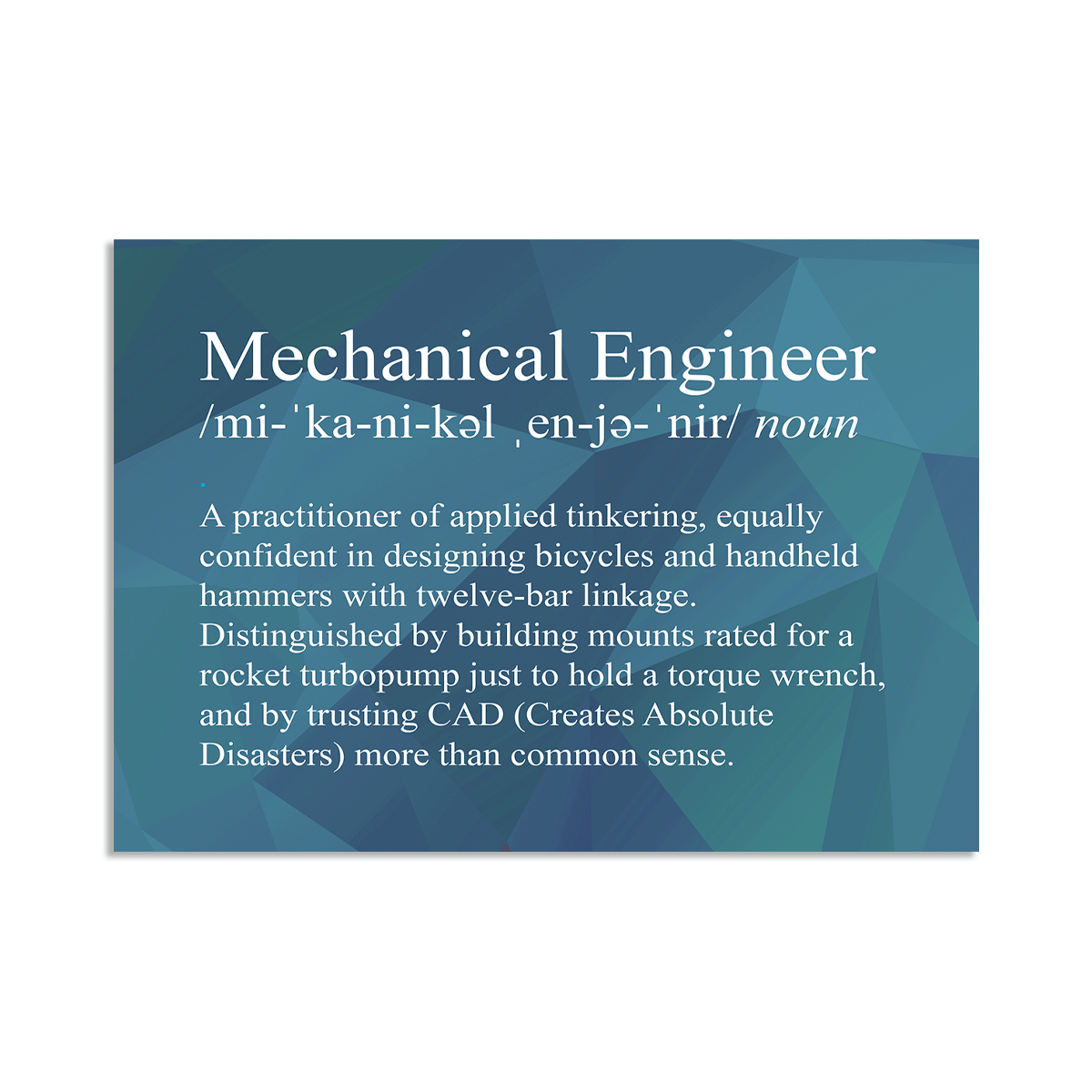 Mechanical Engineer Snarky Definition - Vinyl Sticker