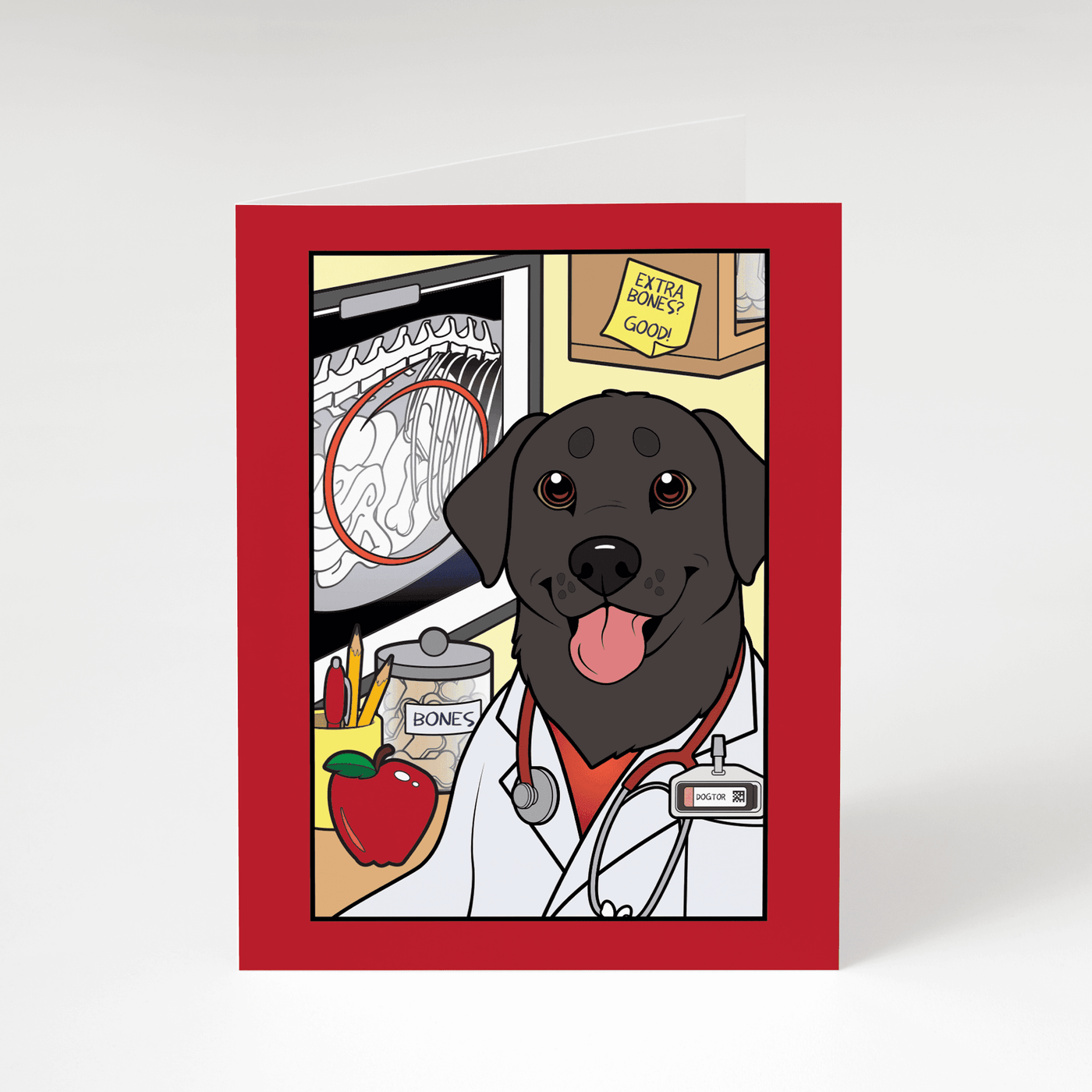 The STEM Dogs: Black Lab Medical - Greeting Card