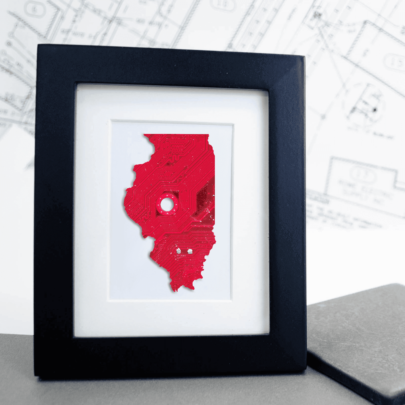 Illinois Circuit Board Art - Mini