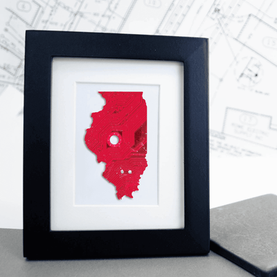 Illinois Circuit Board Art - Mini
