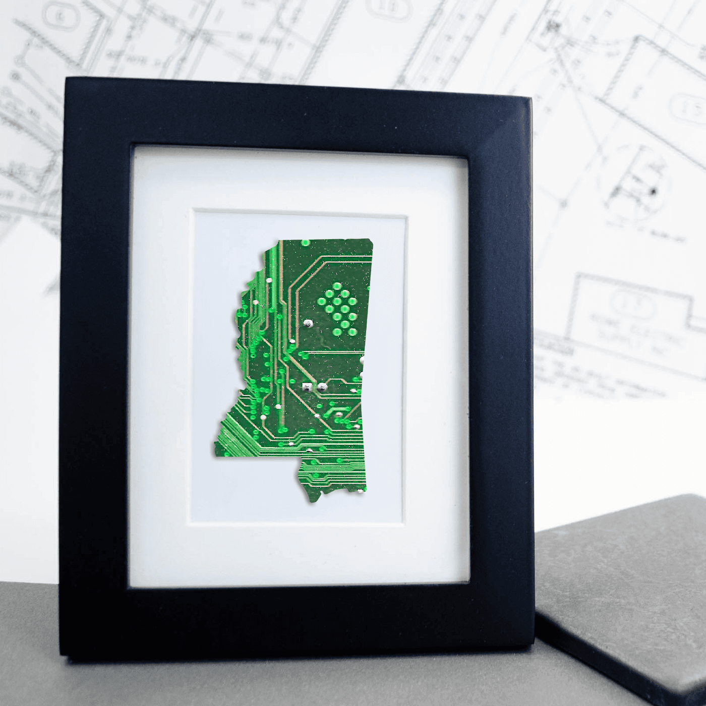 Mississippi Circuit Board Art - Mini