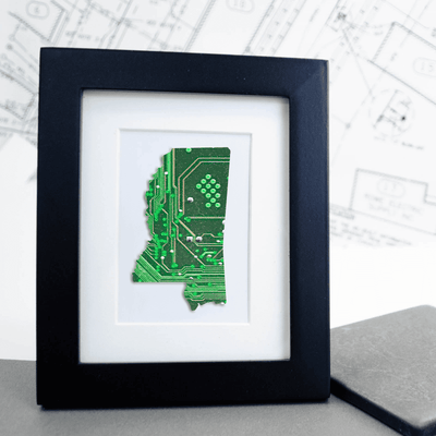 Mississippi Circuit Board Art - Mini