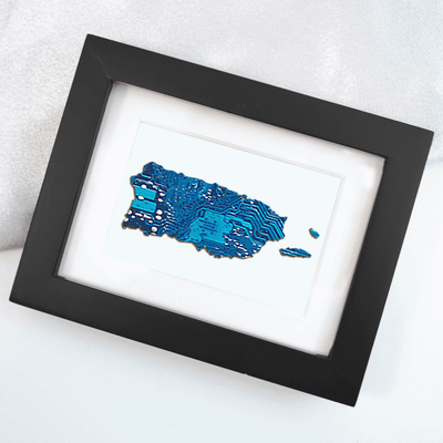 Puerto Rico Circuit Board Art - Mini