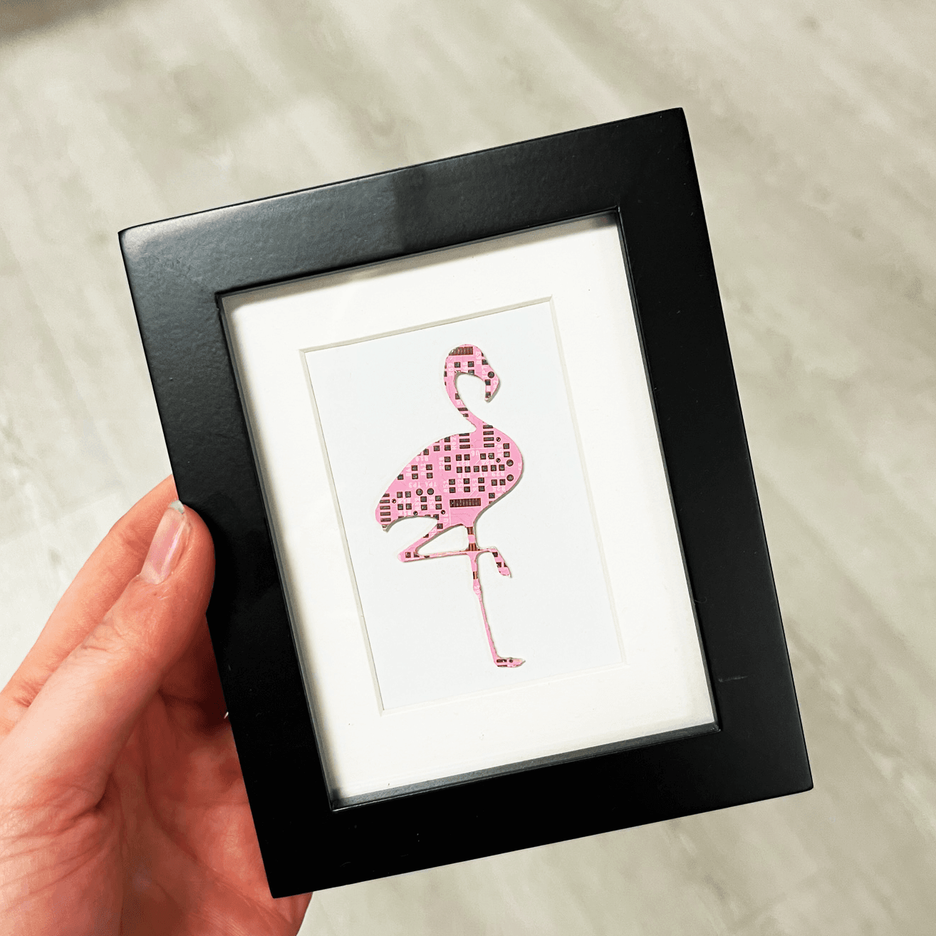 Flamingo Circuit Board Art - Mini