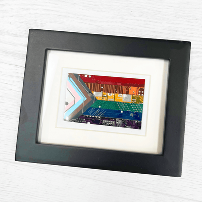 Inclusive Pride Flag Circuit Board Art - Mini