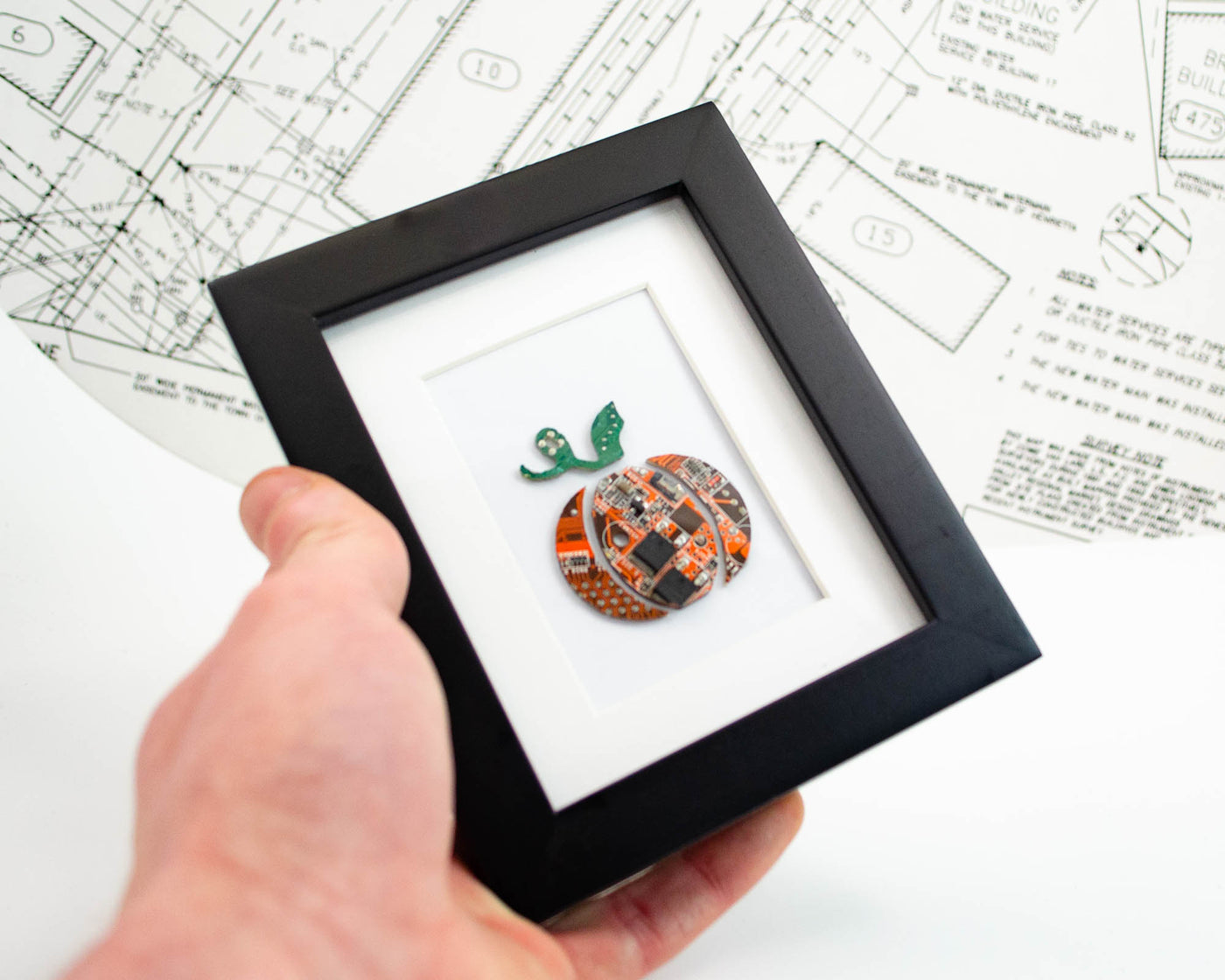 Pumpkin Circuit Board Art - Mini