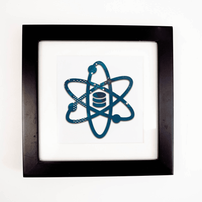 Data Science + Atom Circuit Board Art - Mini Square