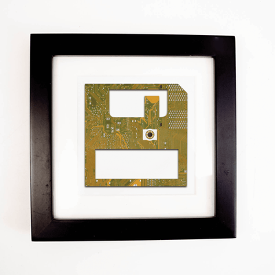 Floppy Disc Circuit Board Art - Mini Square